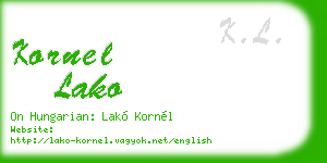 kornel lako business card